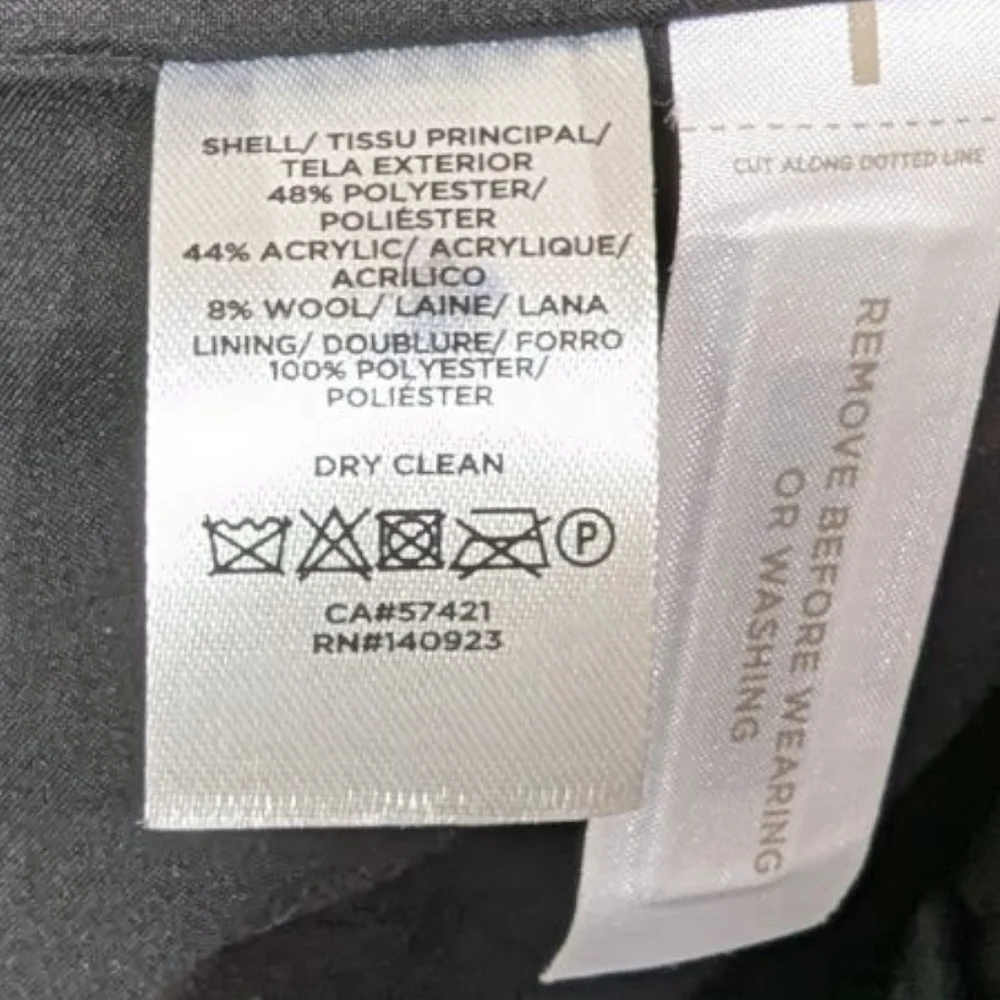 {FLAW} Lane Bryant Black and White Plaid Funnel Neck Pea Car Wool Blend Coat (M) - Picture 9 of 11